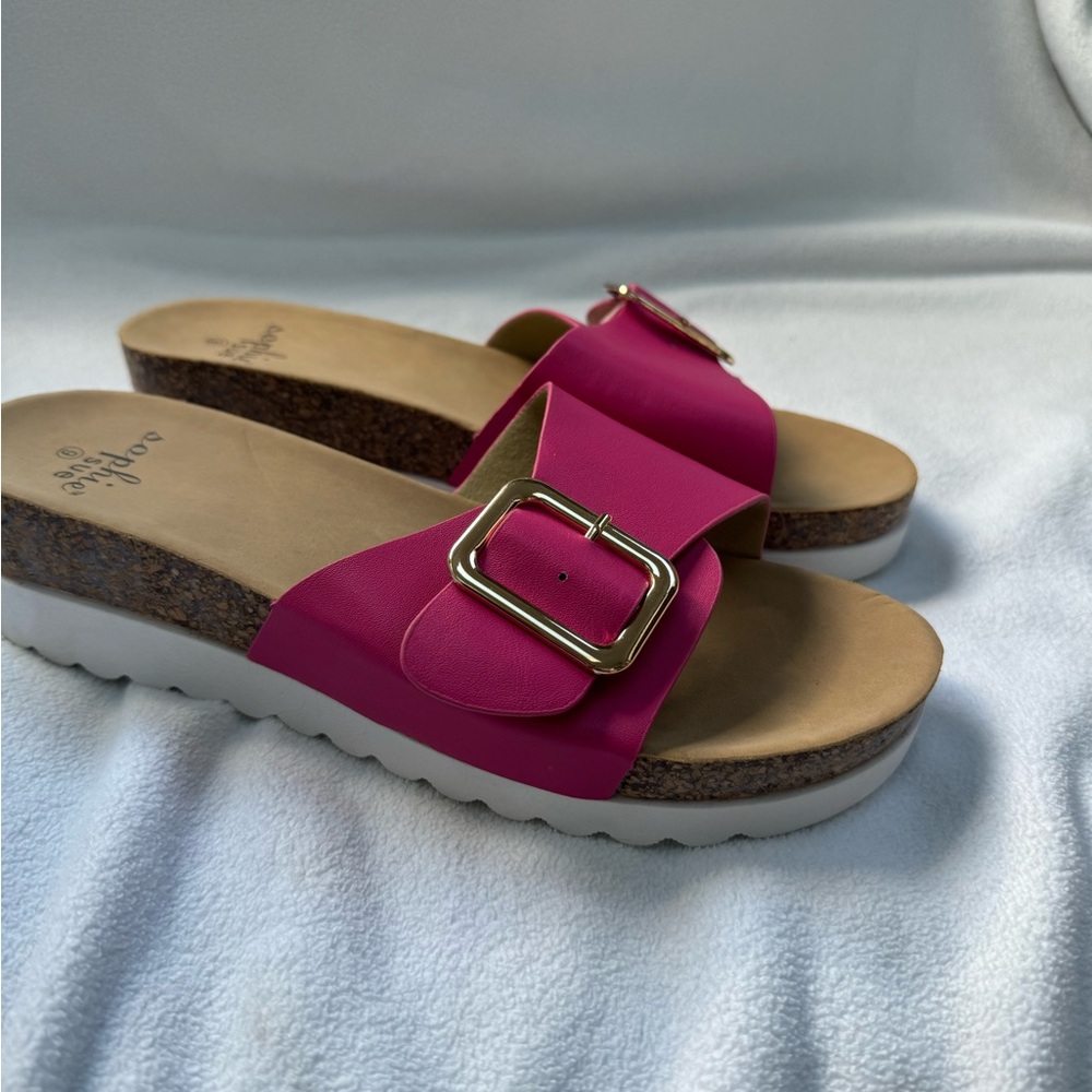 Hot Pink Sandal Slides, NWT - Picture 5 of 7